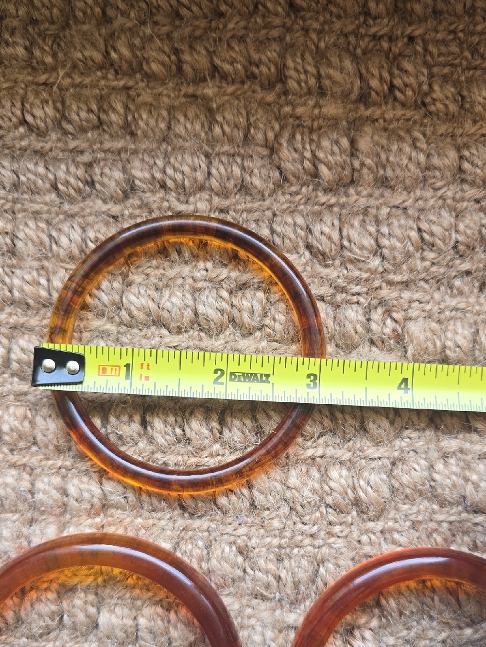 Amber Tortoiseshell Resin Bangle Bracelets - Set of 3 - Picture 5 of 5